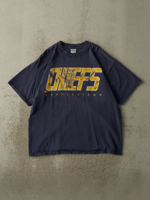 Vintage 02' Navy Blue Slap Shot 2 Charlestown Chiefs Tee (L/XL) made by Rebalance Vintage