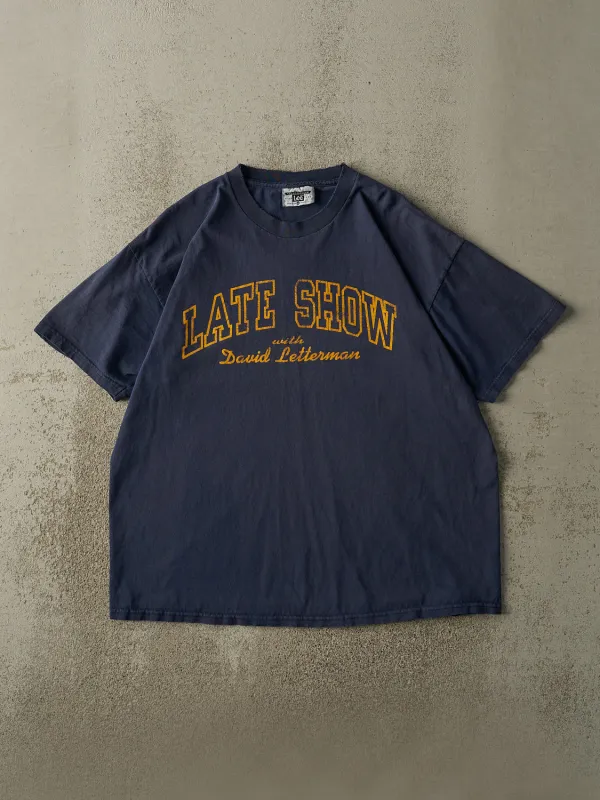 Vintage 90s Navy Blue Late Show With David Letterman Tee (L/XL) made by Rebalance Vintage