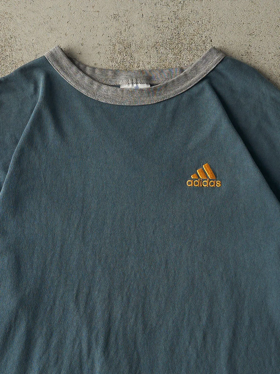 Vintage 90s Slate Blue Adidas Embroidered Logo Tee (XL) sold by Rebalance Vintage product image thumbnail 2