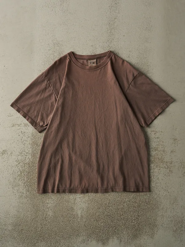 Vintage 90s Brown Blank Tee (L) sold by Rebalance Vintage