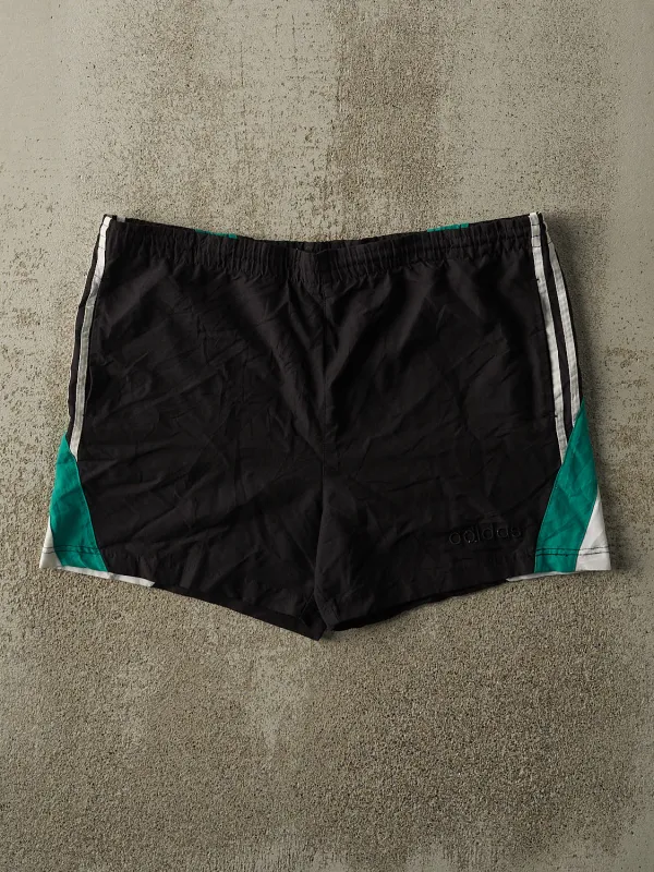Vintage 90s Black & Green Adidas Nylon Track Shorts (38x5) sold by Rebalance Vintage