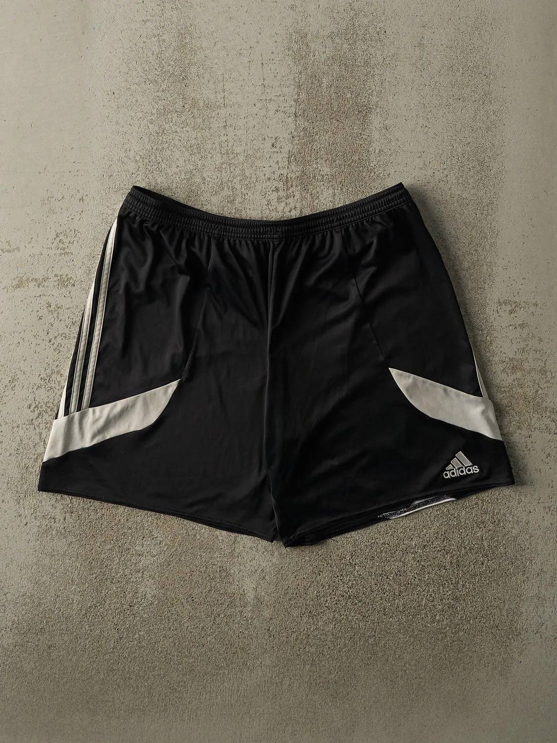 Vintage 90s Black & White Adidas Track Shorts (34x7) sold by Rebalance Vintage
