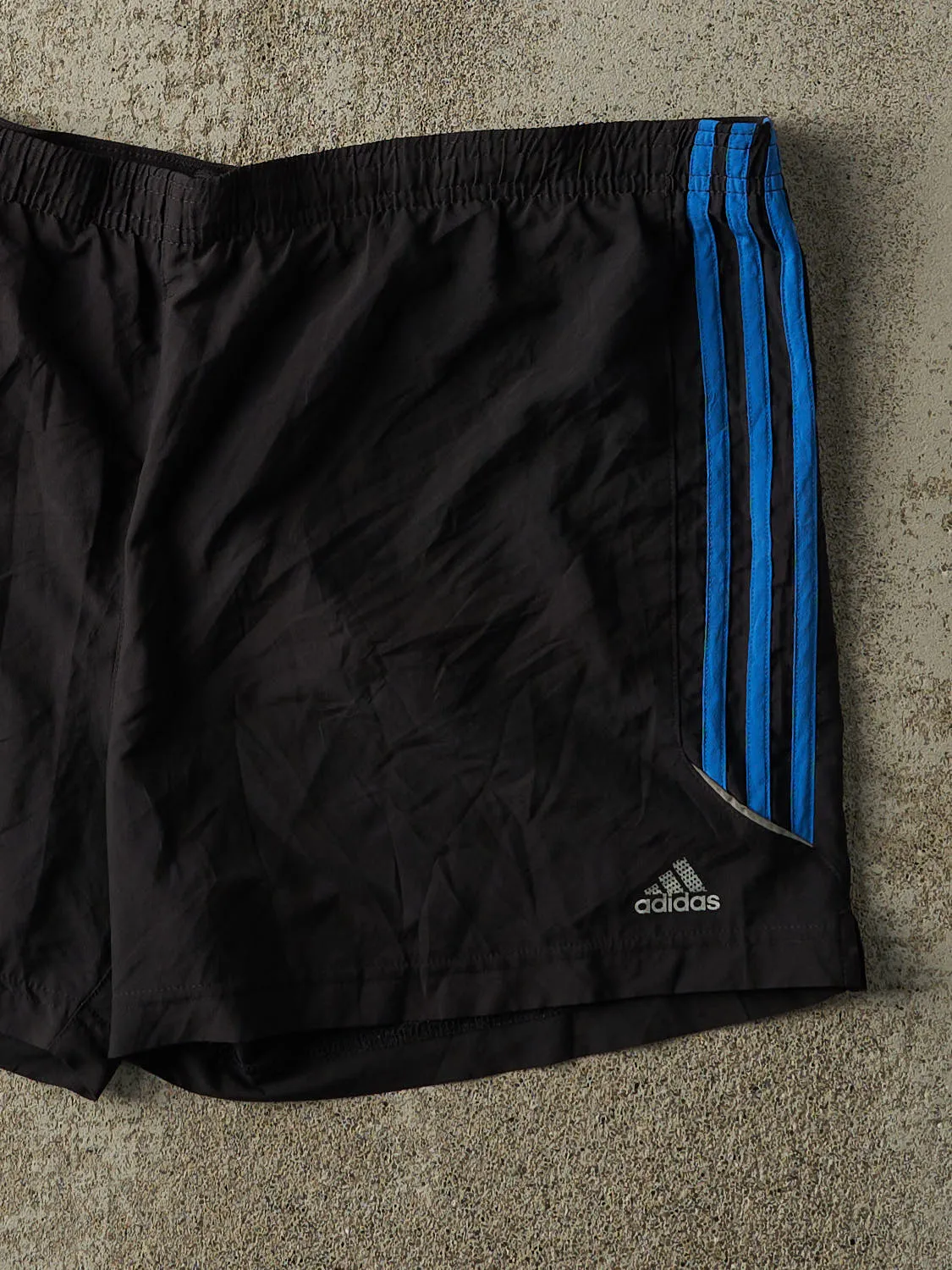 Vintage Y2K Black & Blue Adidas Striped Track Shorts (39x5) sold by Rebalance Vintage product image thumbnail 3