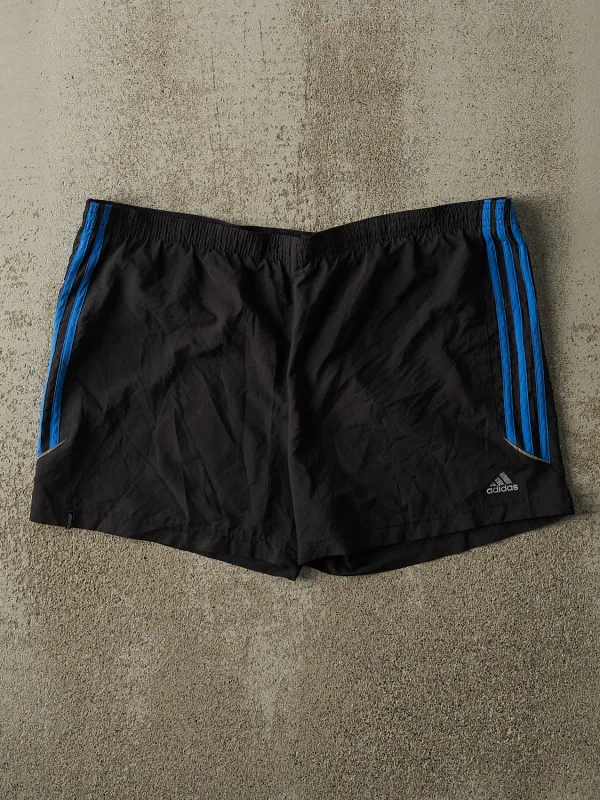 Vintage Y2K Black & Blue Adidas Striped Track Shorts (39x5) sold by Rebalance Vintage