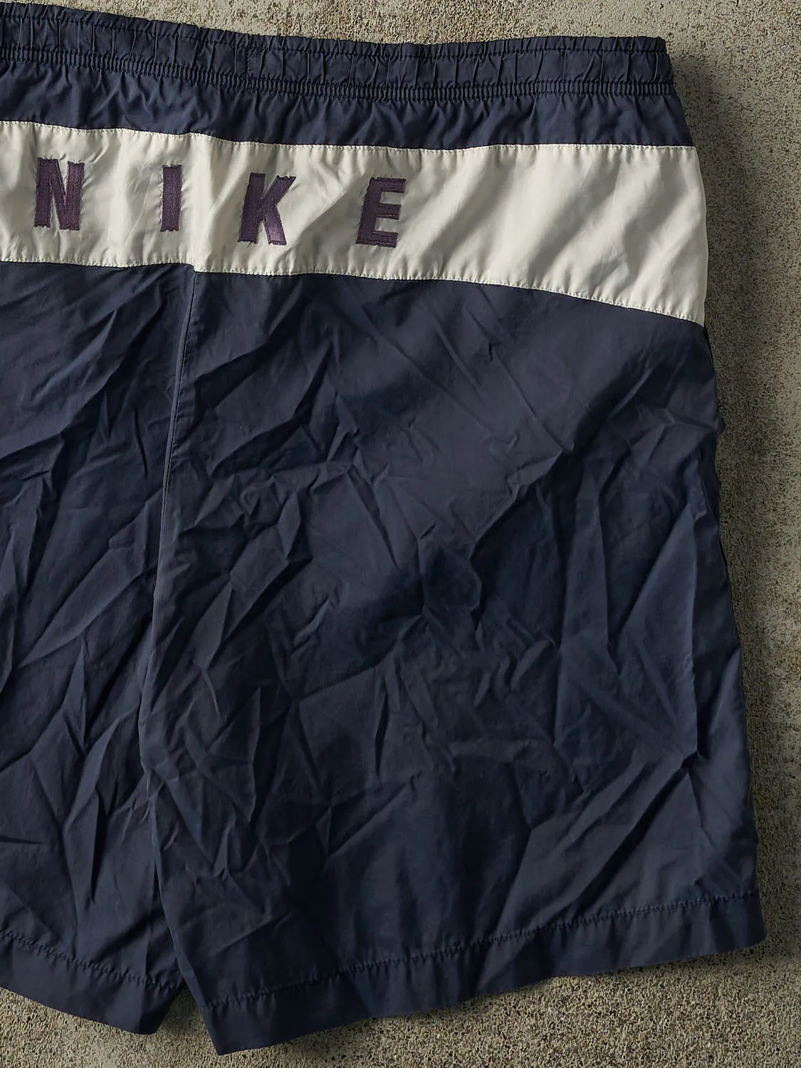 Vintage Y2K Navy Blue Nike Nylon Track Shorts (39x8.5) sold by Rebalance Vintage product image thumbnail 5