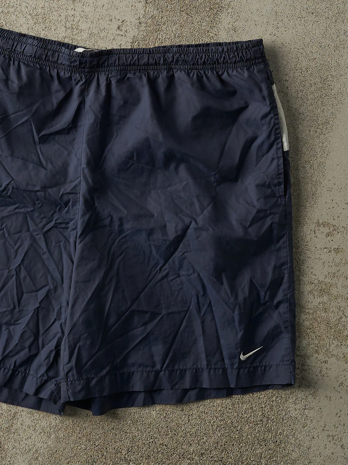 Vintage Y2K Navy Blue Nike Nylon Track Shorts (39x8.5) sold by Rebalance Vintage product image thumbnail 3
