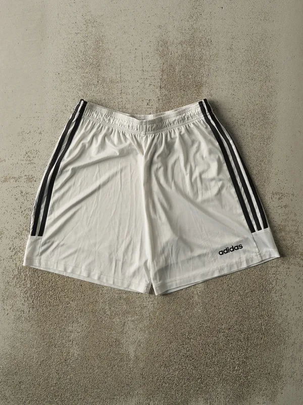 Vintage Y2K White Adidas Striped Track Shorts (28x7) sold by Rebalance Vintage