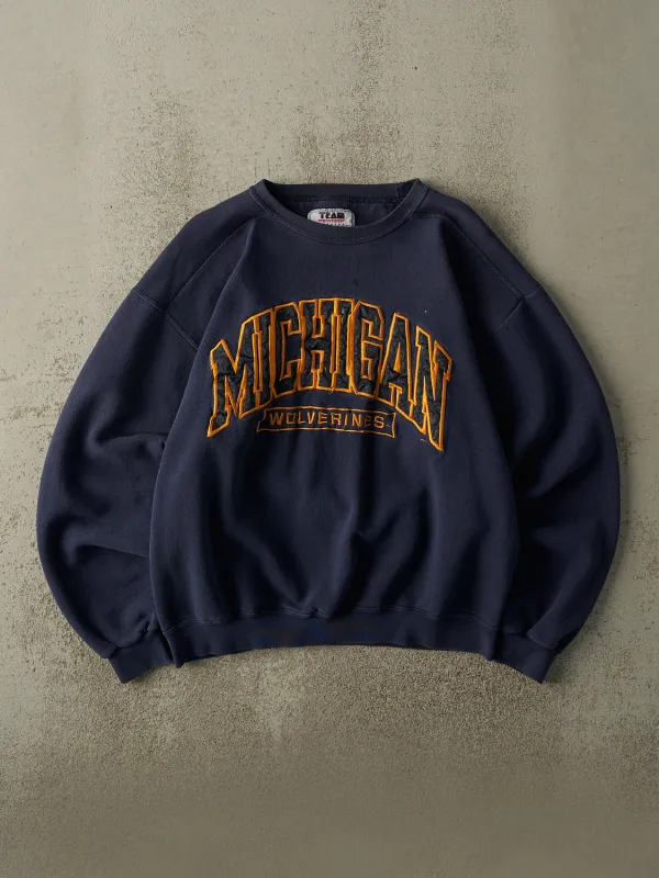 Vintage 90s Navy Blue Michigan Wolverines Crewneck (M/L) sold by Rebalance Vintage