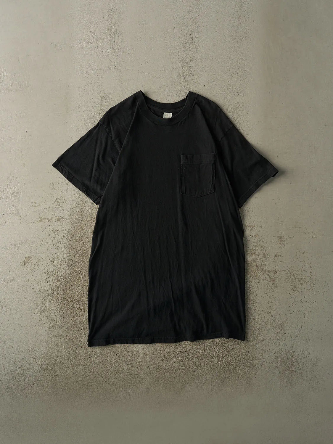 Vintage 80s Black Blank Long Pocket Tee (M/L) sold by Rebalance Vintage