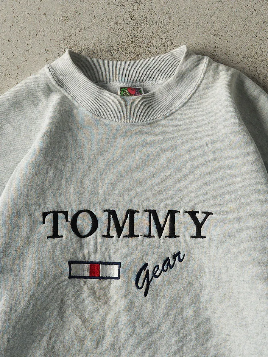 Vintage 90s Heather Grey Tommy Gear Embroidered Bootleg Crewneck (M/L) sold by Rebalance Vintage product image thumbnail 2