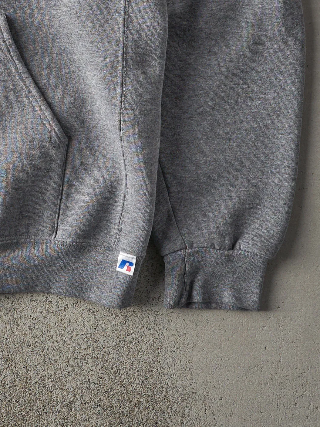 Vintage Y2K Grey Russell Athletics Zip Up Hoodie (M/L) sold by Rebalance Vintage product image thumbnail 4