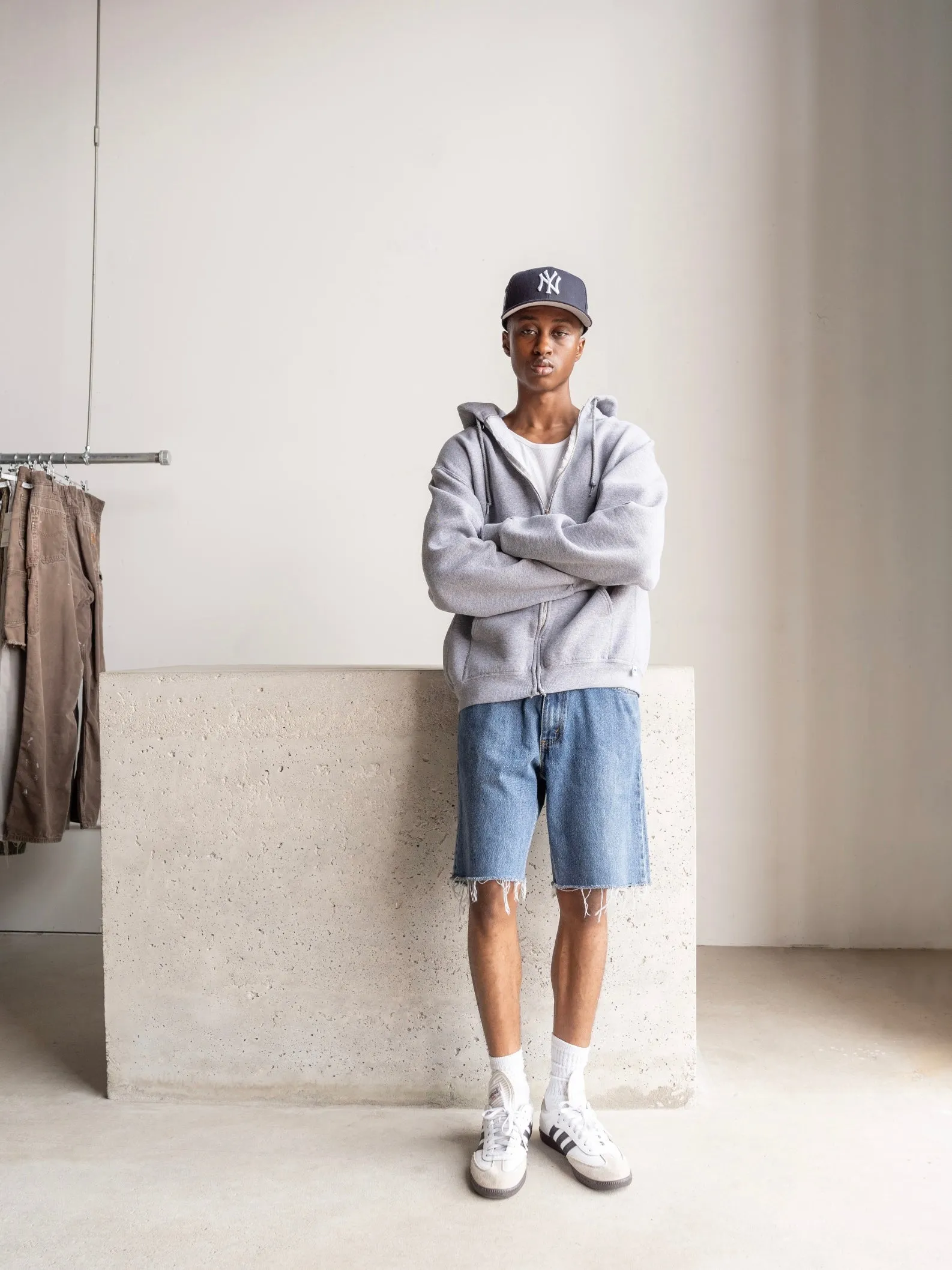 Vintage Y2K Grey Russell Athletics Zip Up Hoodie (M/L) sold by Rebalance Vintage product image thumbnail 2