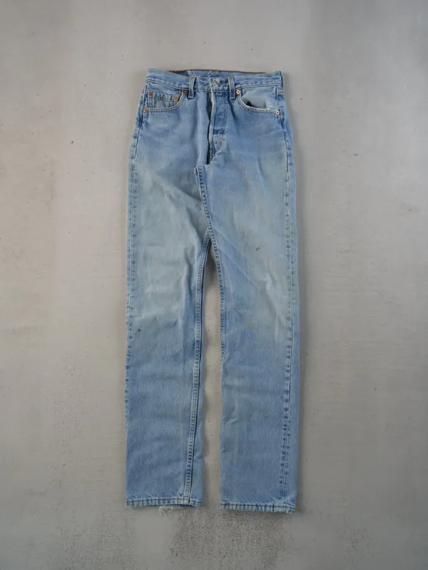 Vintage 90s Light Blue Levi's 501 Denim Jeans (26x35) sold by Rebalance Vintage