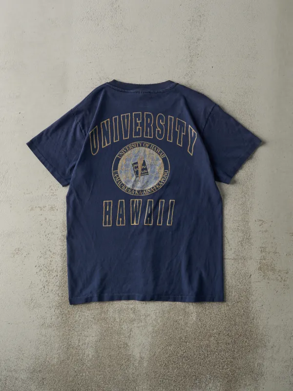 Vintage 90s Navy Blue University of Hawaii Single Stitch Tee (S) sold by Rebalance Vintage