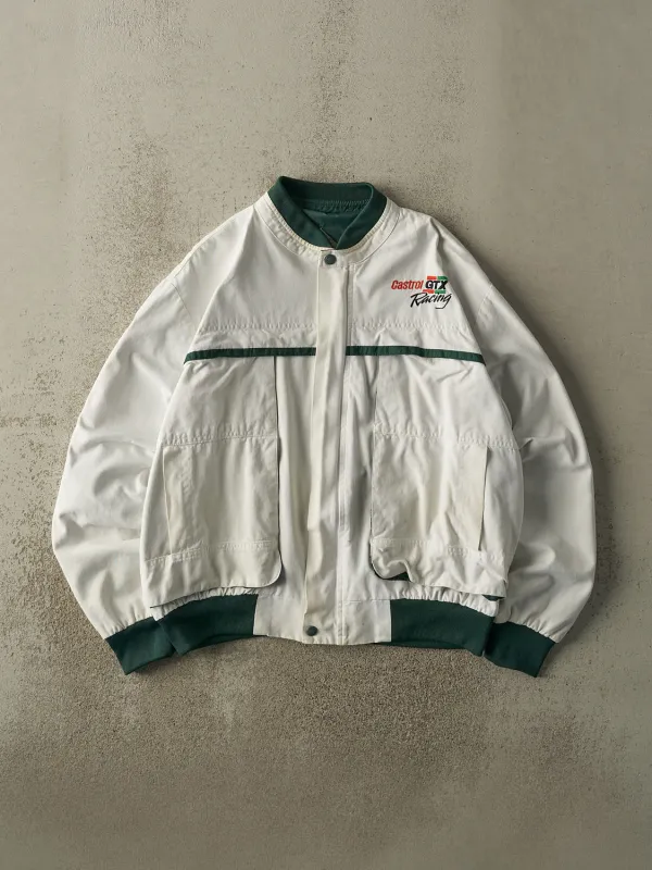 Vintage 80s White & Green Castrol GTX Racing Jacket (L/XL) sold by Rebalance Vintage