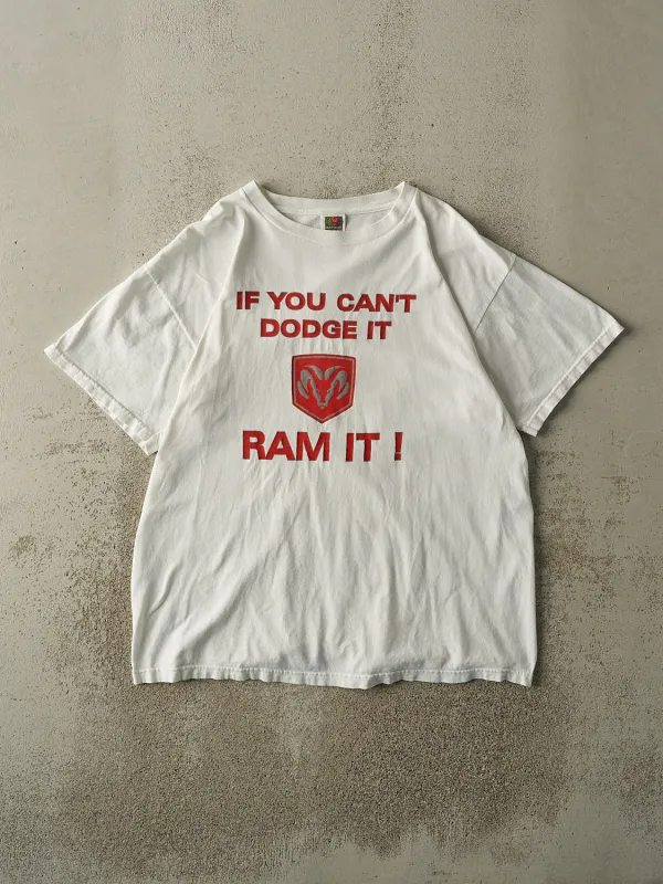 Vintage Y2K White Dodge "Ram It" Slogan Tee (XL) sold by Rebalance Vintage