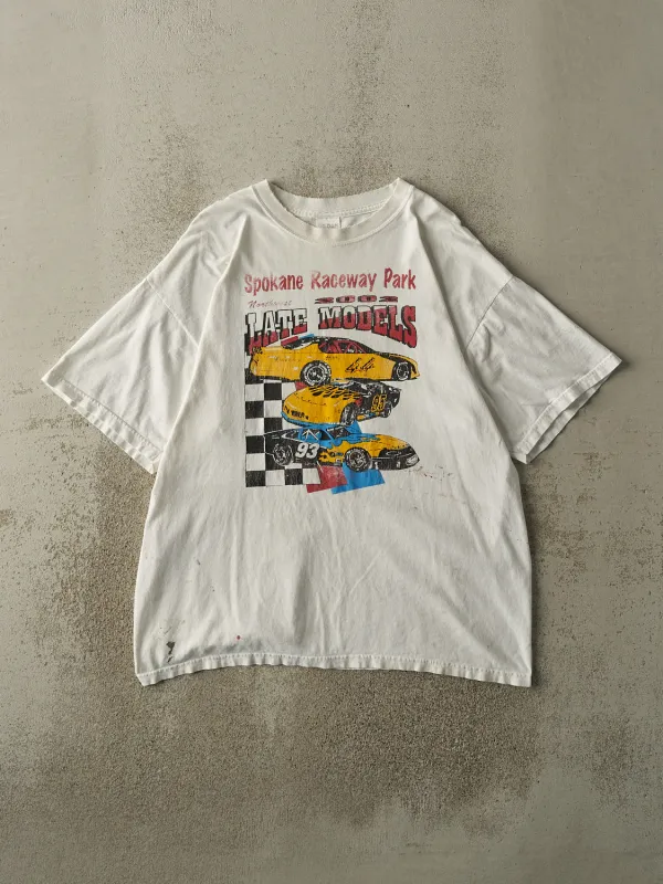 Vintage 02' White Spokane Raceway Tee (L/XL) sold by Rebalance Vintage