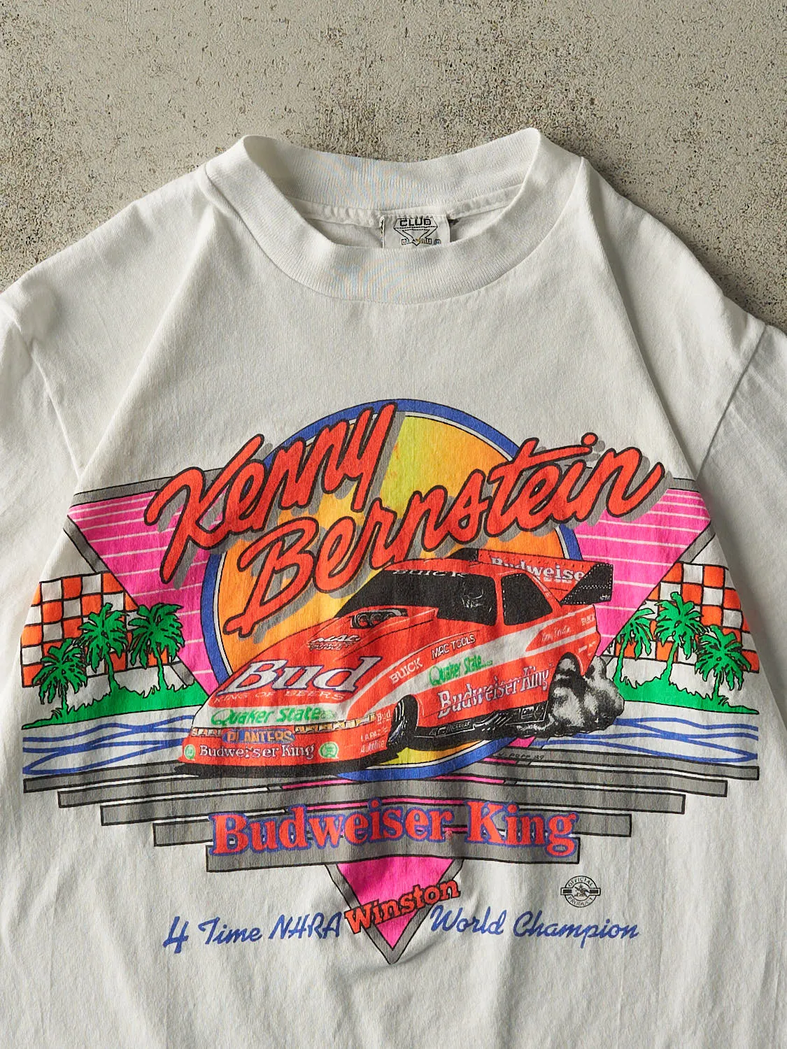 Vintage 89' White Kenny Bernstein Racing Tee (S/M) sold by Rebalance Vintage product image thumbnail 2