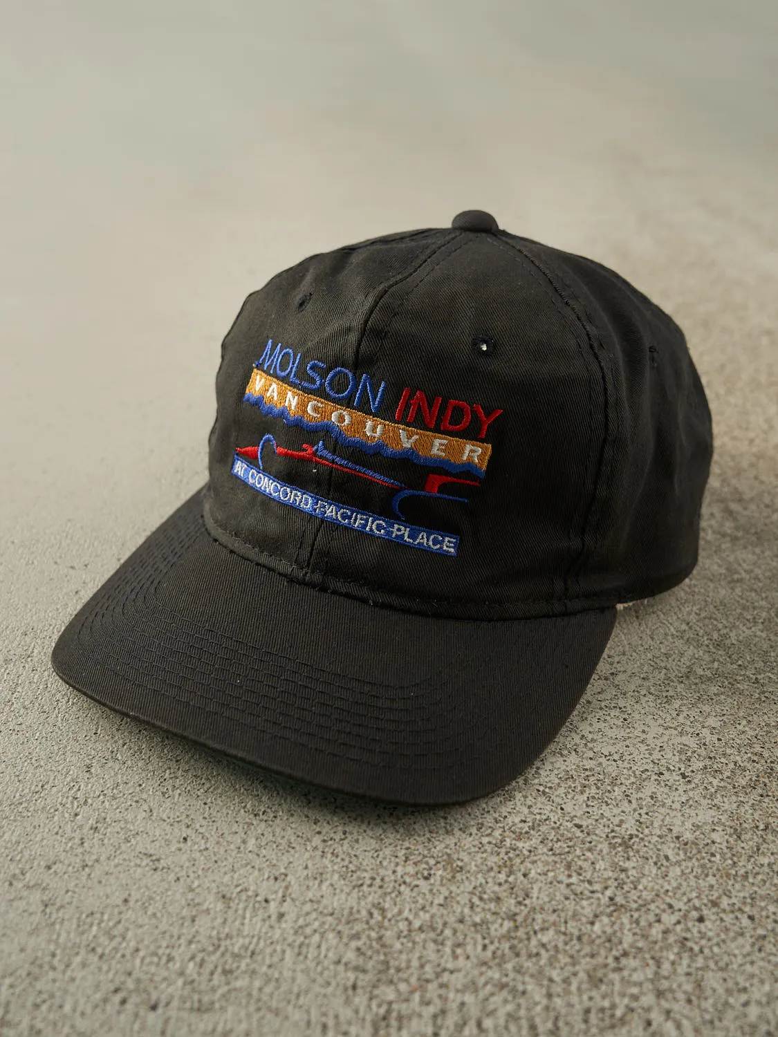 Vintage 90s Black Molson Indy Vancouver Embroidered Strapback sold by Rebalance Vintage product image thumbnail 2