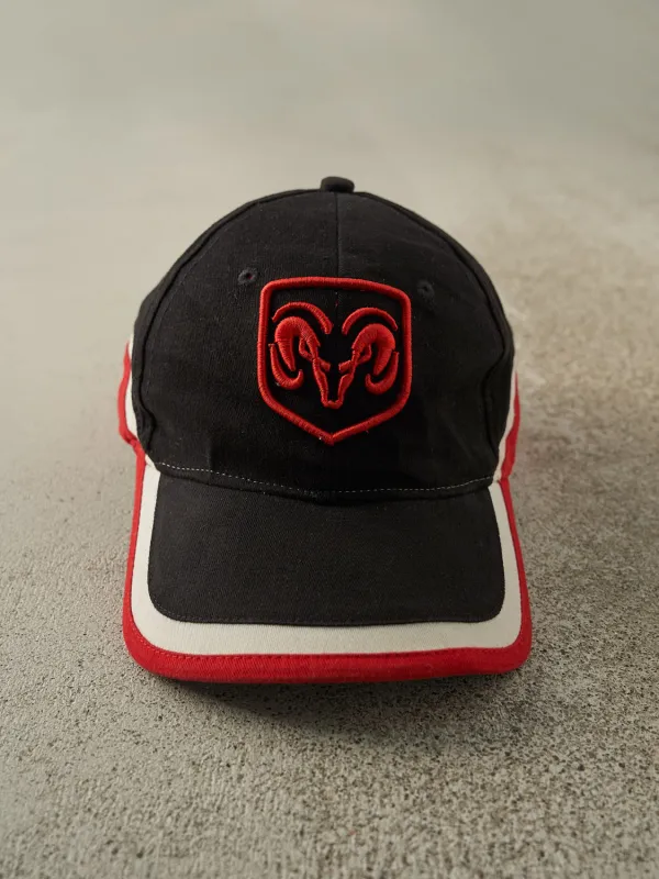 Vintage Y2K Black Dodge Embroidered Velcro Hat sold by Rebalance Vintage