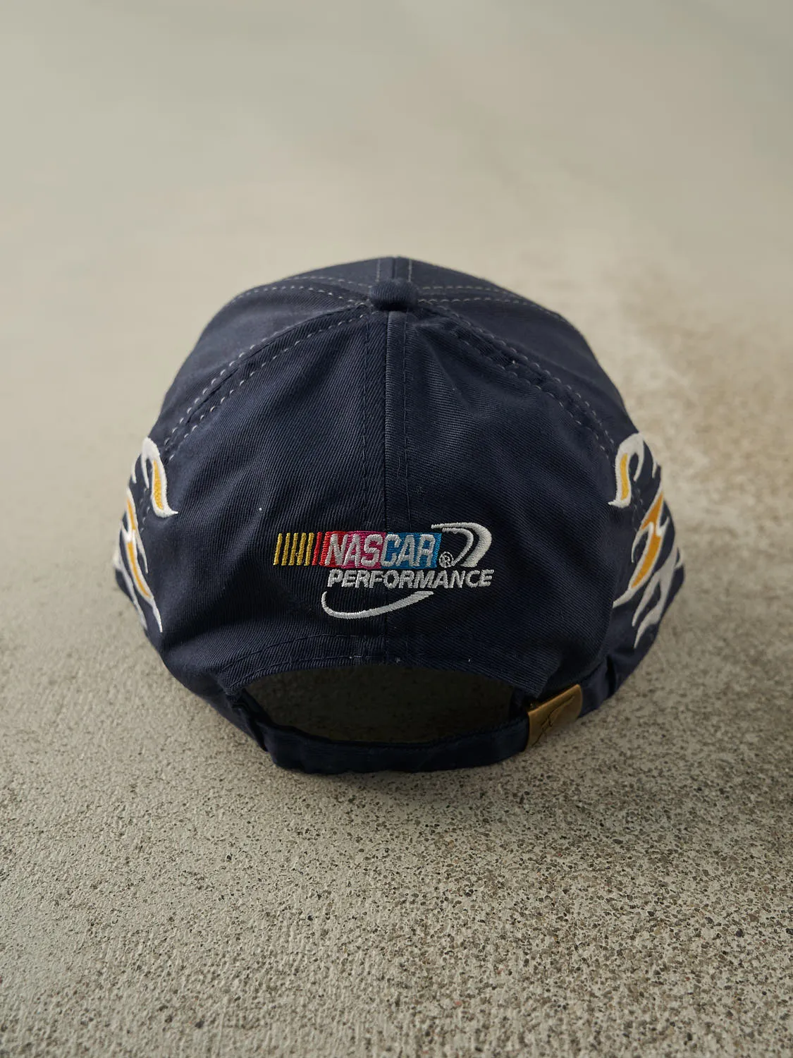 Vintage Y2K Navy Blue & Yellow Flames Nascar x Goodyear Racing Strapback sold by Rebalance Vintage product image thumbnail 3