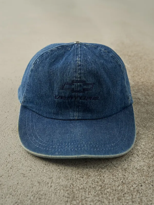 Vintage 90s Mid Wash Chevrolet Venture Denim Embroidered Strapback sold by Rebalance Vintage