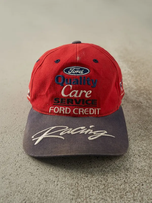Vintage 90s Red & Navy Ford 88 Dale Jarret Nascar Racing Snapback sold by Rebalance Vintage