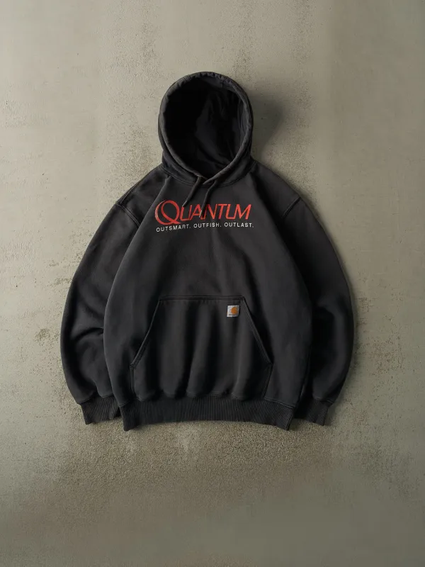 Vintage Y2K Faded Black Carhartt Quantum Logo Hoodie (XL/XXL) sold by Rebalance Vintage