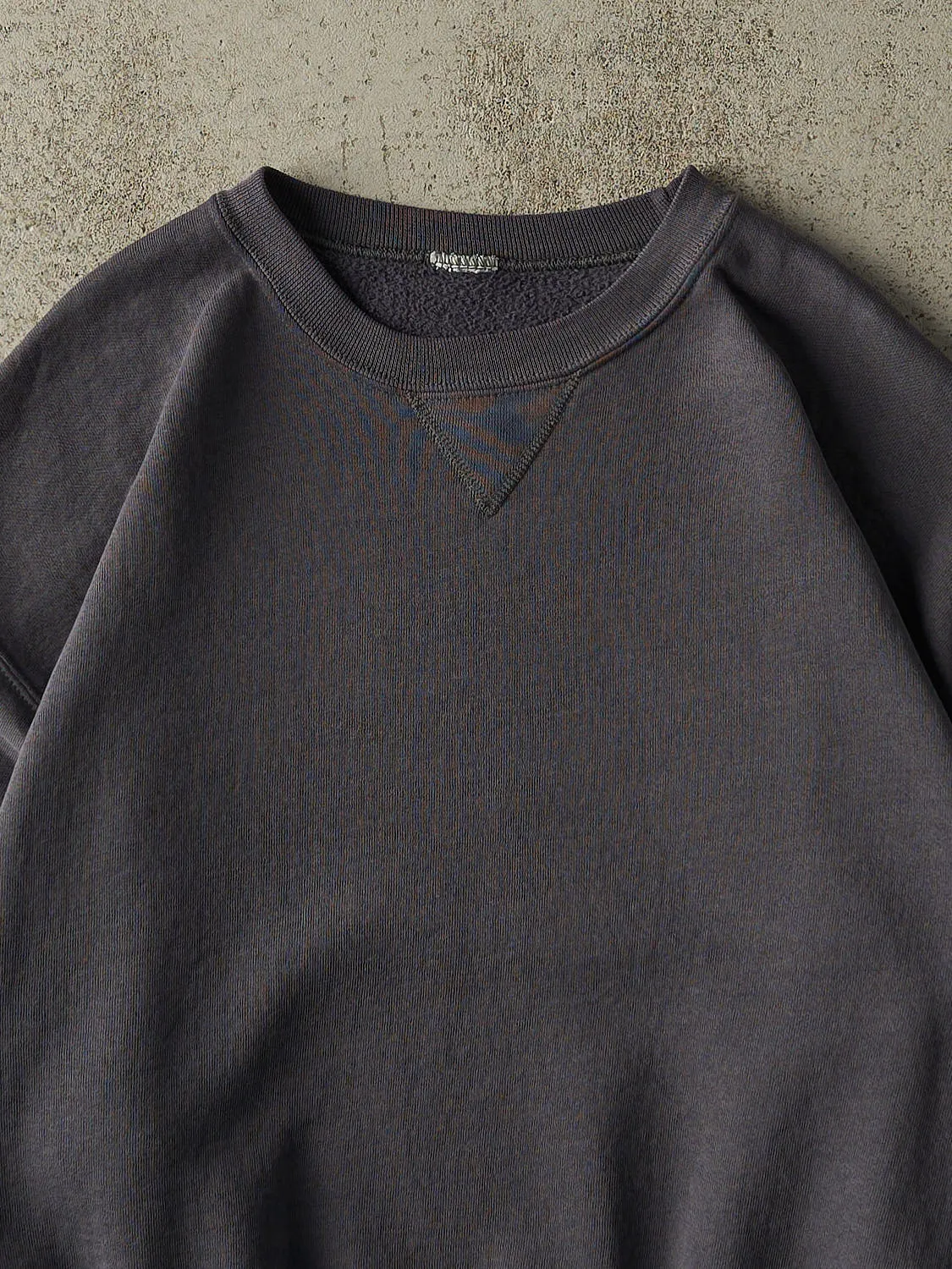 Vintage Y2K Slate Blue Russell Athletic Blank Boxy Crewneck (M/L) sold by Rebalance Vintage product image thumbnail 2