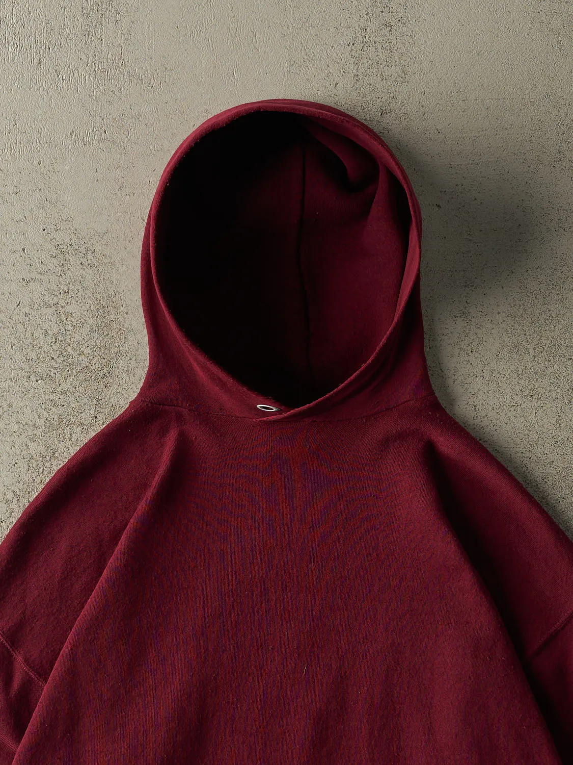 Vintage 90s Burgundy Discus Athletic Blank Hoodie (XL) sold by Rebalance Vintage product image thumbnail 2
