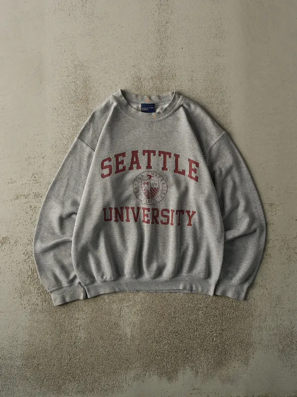 Vintage 90s Grey Seattle University Crewneck (M) sold by Rebalance Vintage