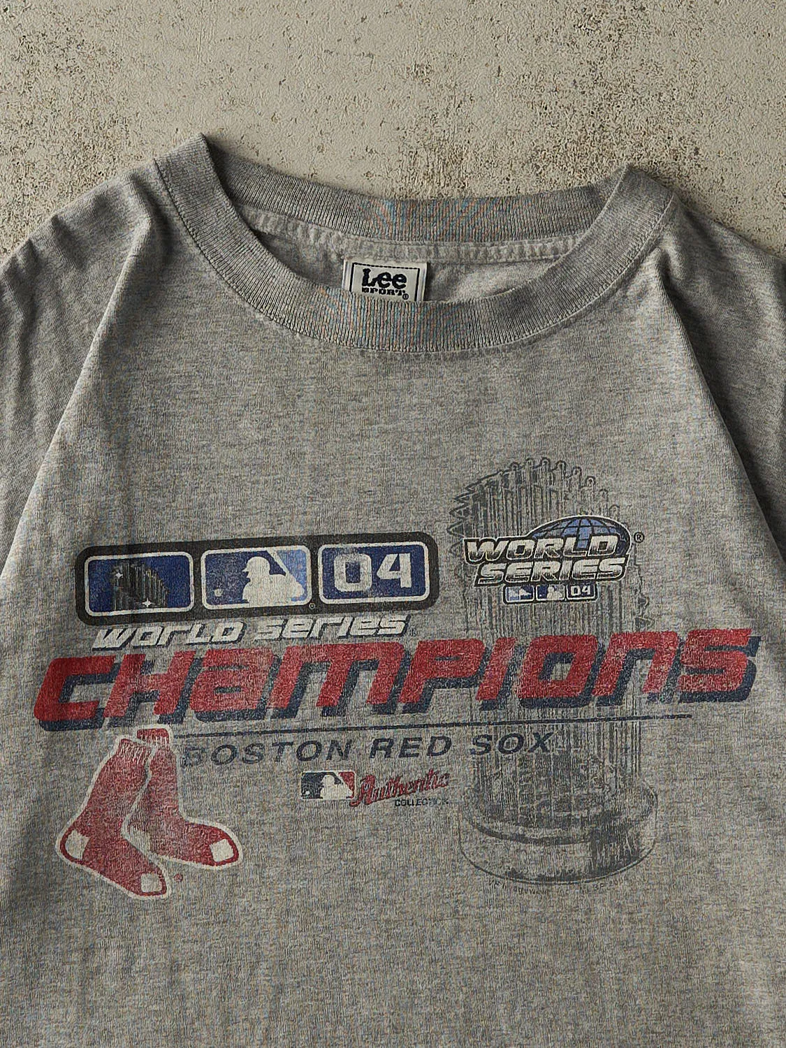 Vintage 04' Grey Boston Red Sox World Series Champions Tee (XL/XXL) sold by Rebalance Vintage product image thumbnail 2