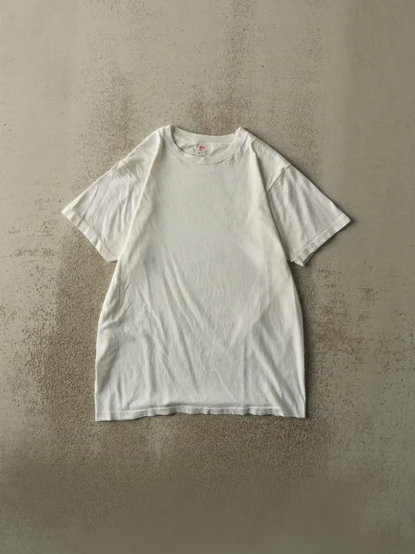 Vintage 90s White Blank Single Stitch Tee (S/M) sold by Rebalance Vintage