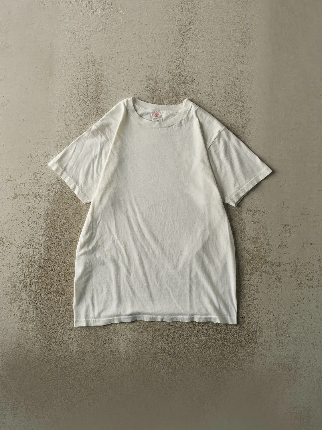 Vintage 90s White Blank Single Stitch Tee (S/M) sold by Rebalance Vintage