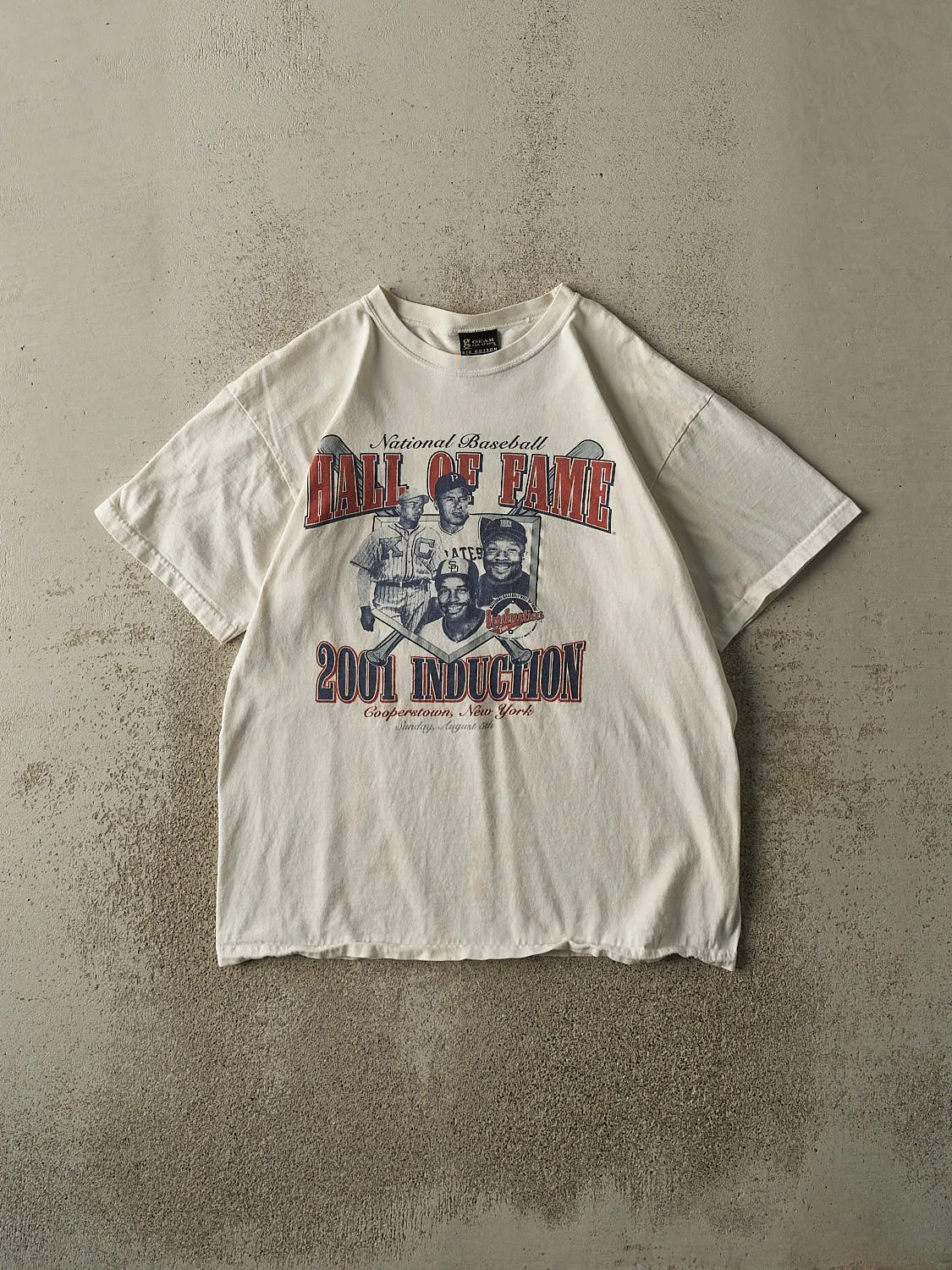 Vintage 01' White National Baseball Hall Of Fame Induction Tee (M/L) sold by Rebalance Vintage