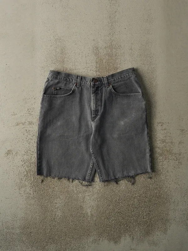 Vintage 90s Charcoal Grey Lee Cut Off Denim Shorts (34x10) sold by Rebalance Vintage