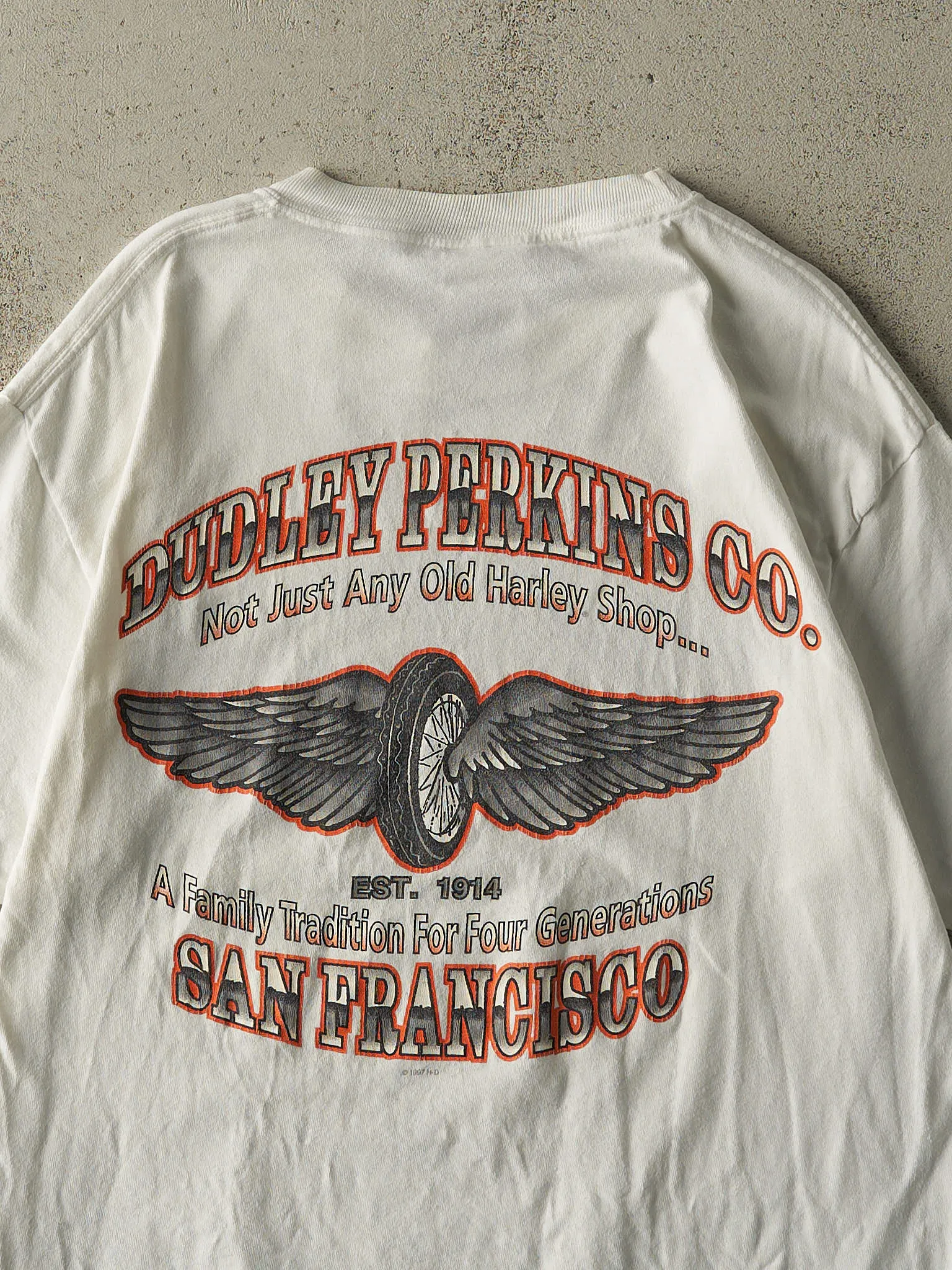 Vintage 03' White San Francisco Harley Davidson Tee (M/L) sold by Rebalance Vintage product image thumbnail 4