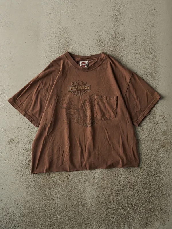 Vintage 07' Brown Duluth, MN Harley Davidson Cropped Pocket Tee (S) sold by Rebalance Vintage