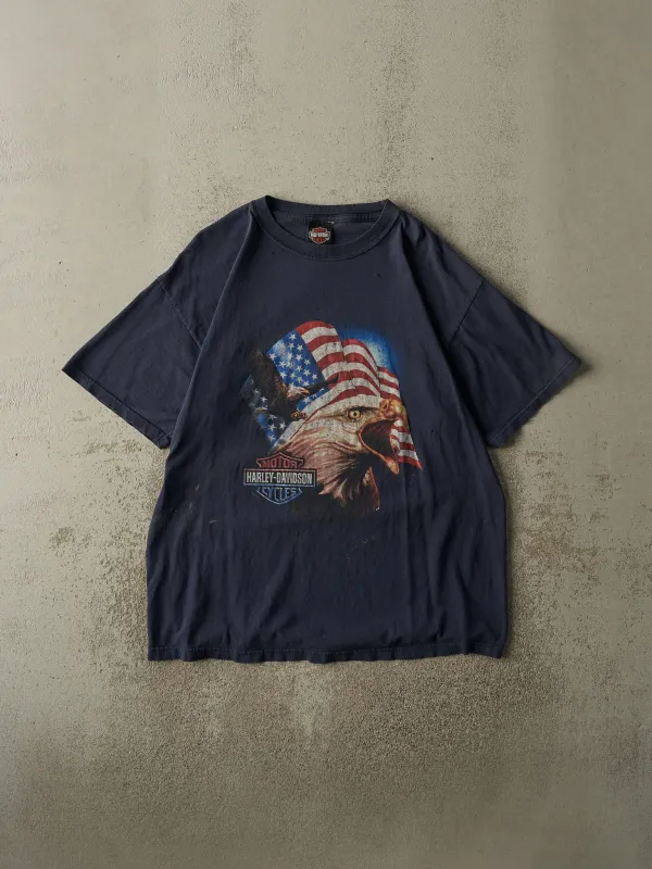 Vintage 01' Navy Blue St. Paul MN Harley Davidson Tee (L/XL) sold by Rebalance Vintage