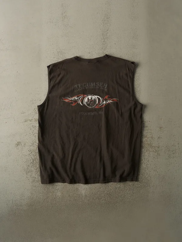 Vintage 05' Faded Black Tecumseh, MI Harley Davidson Pocket Tee Tank (XL/XXL) sold by Rebalance Vintage