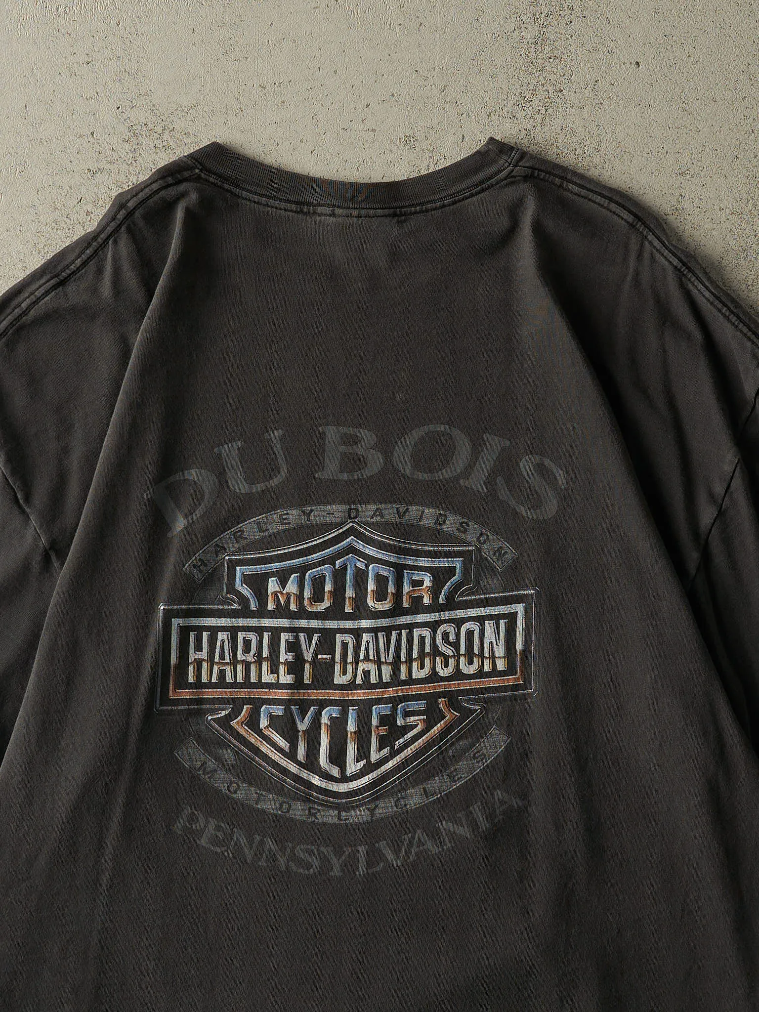 Vintage 01' Faded Black Du Bois, PA Harley Davidson Tee (XL/XXL) sold by Rebalance Vintage product image thumbnail 4