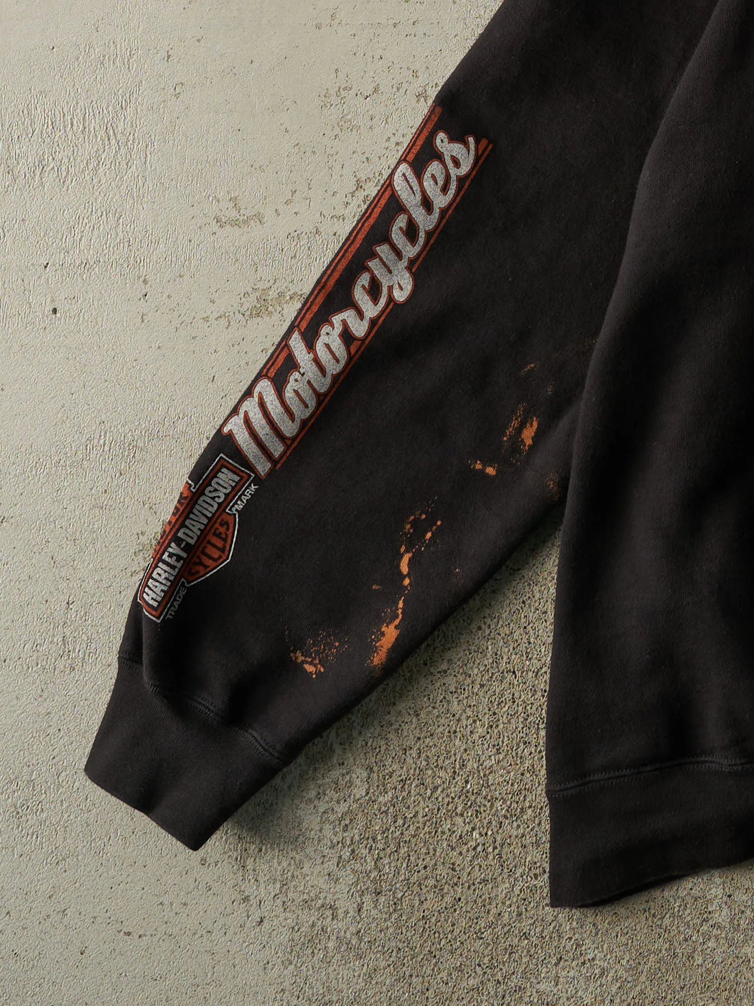 18' Black Rice Lake, WI Harley Davidson Zip Up Hoodie (L/XL) sold by Rebalance Vintage product image thumbnail 4