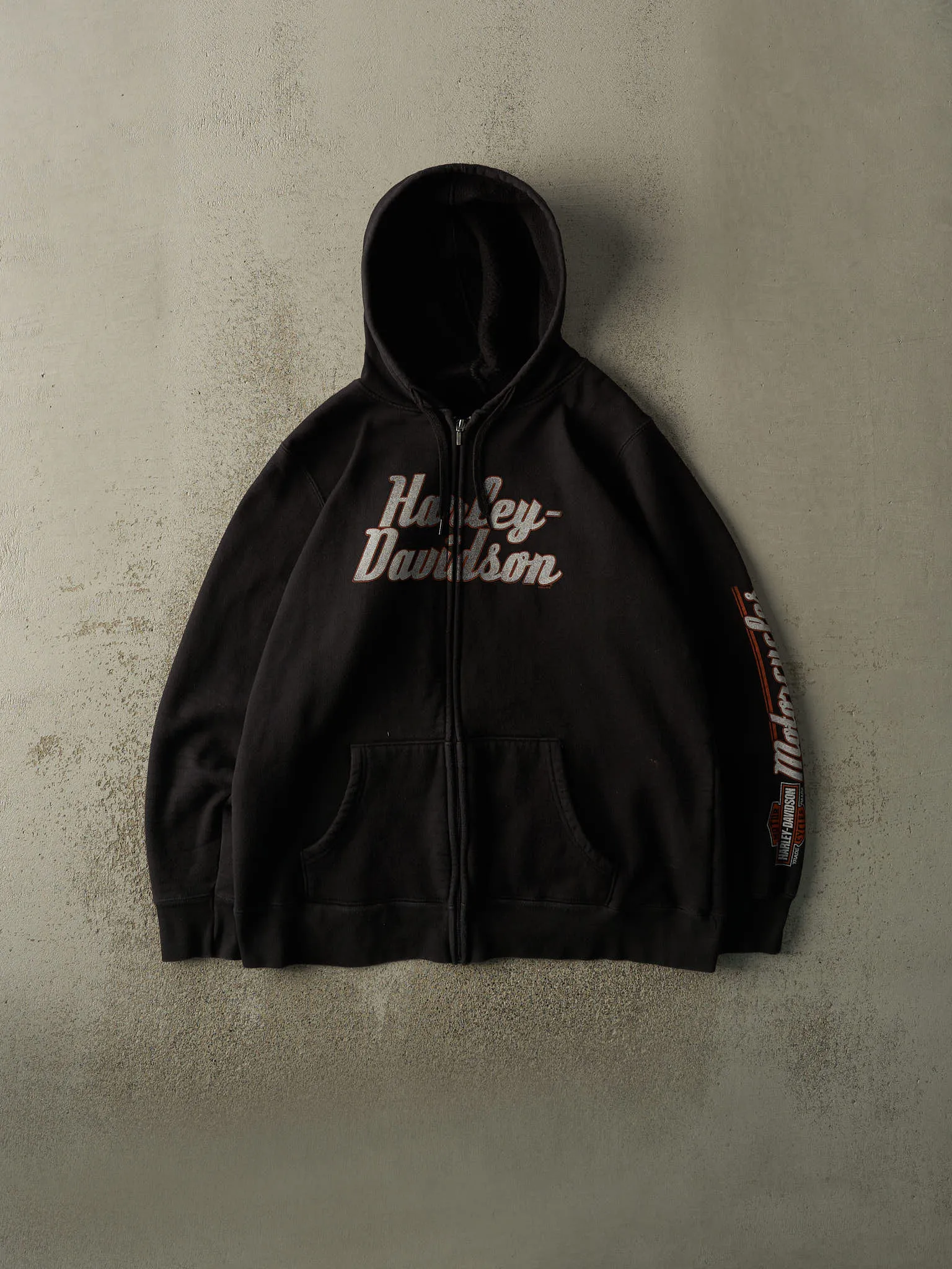 18' Black Rice Lake, WI Harley Davidson Zip Up Hoodie (L/XL) sold by Rebalance Vintage
