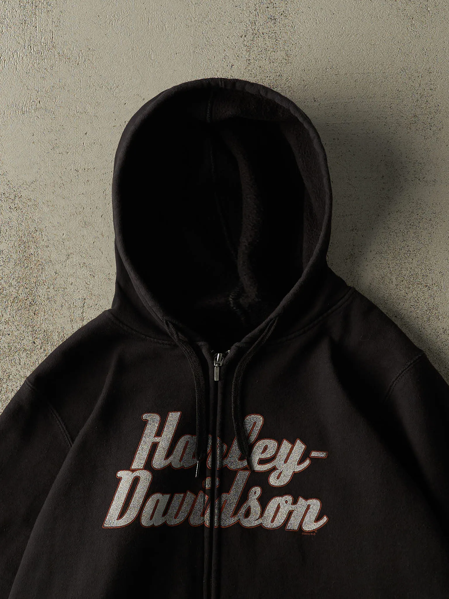 18' Black Rice Lake, WI Harley Davidson Zip Up Hoodie (L/XL) sold by Rebalance Vintage product image thumbnail 3