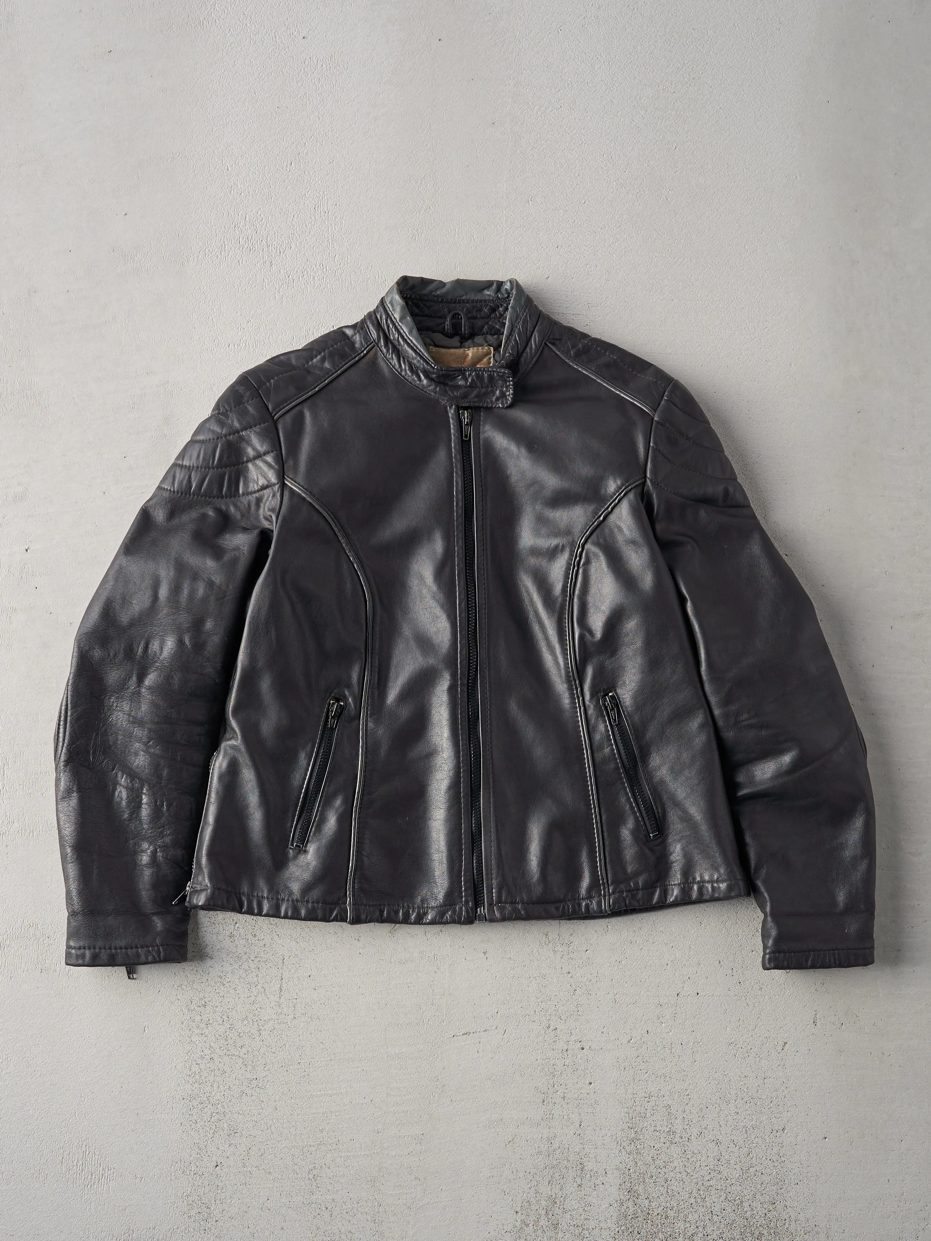 Vintage 90s Black Leather Biker Jacket (S) sold by Rebalance Vintage