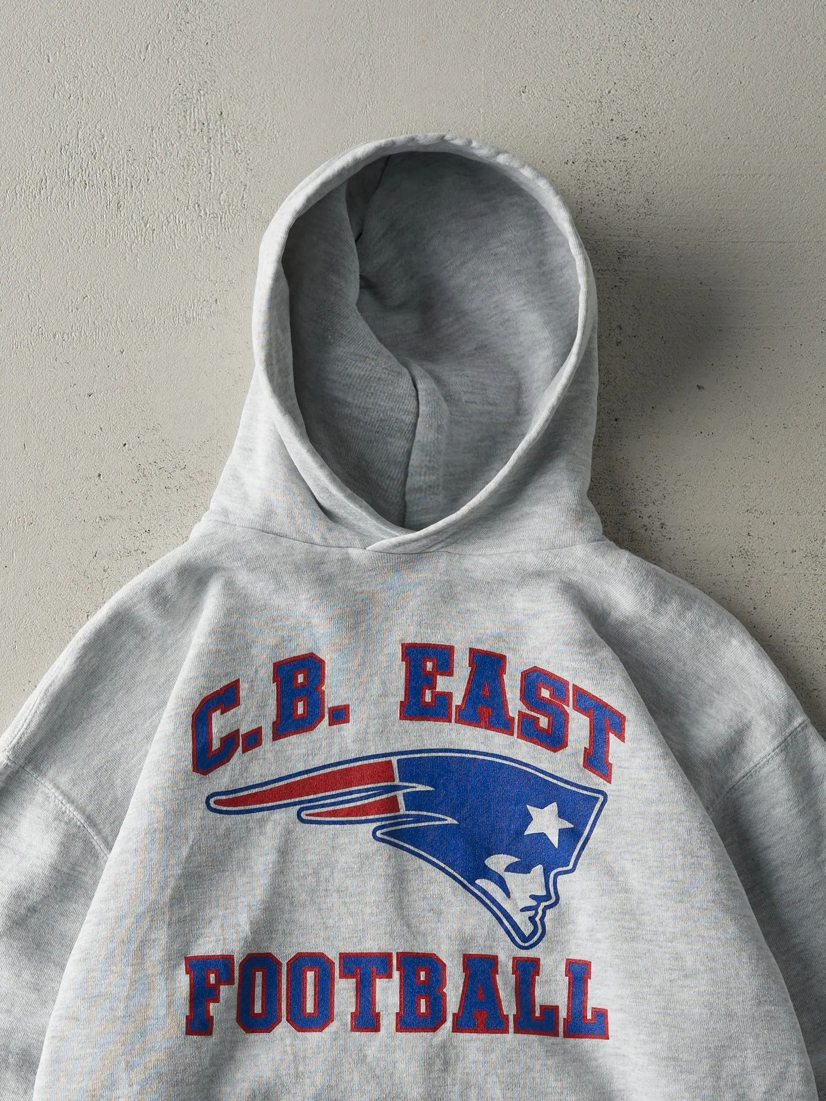 Vintage Y2K Heather Grey C.B. East Football Russell Athletics Hoodie (M) sold by Rebalance Vintage product image thumbnail 2
