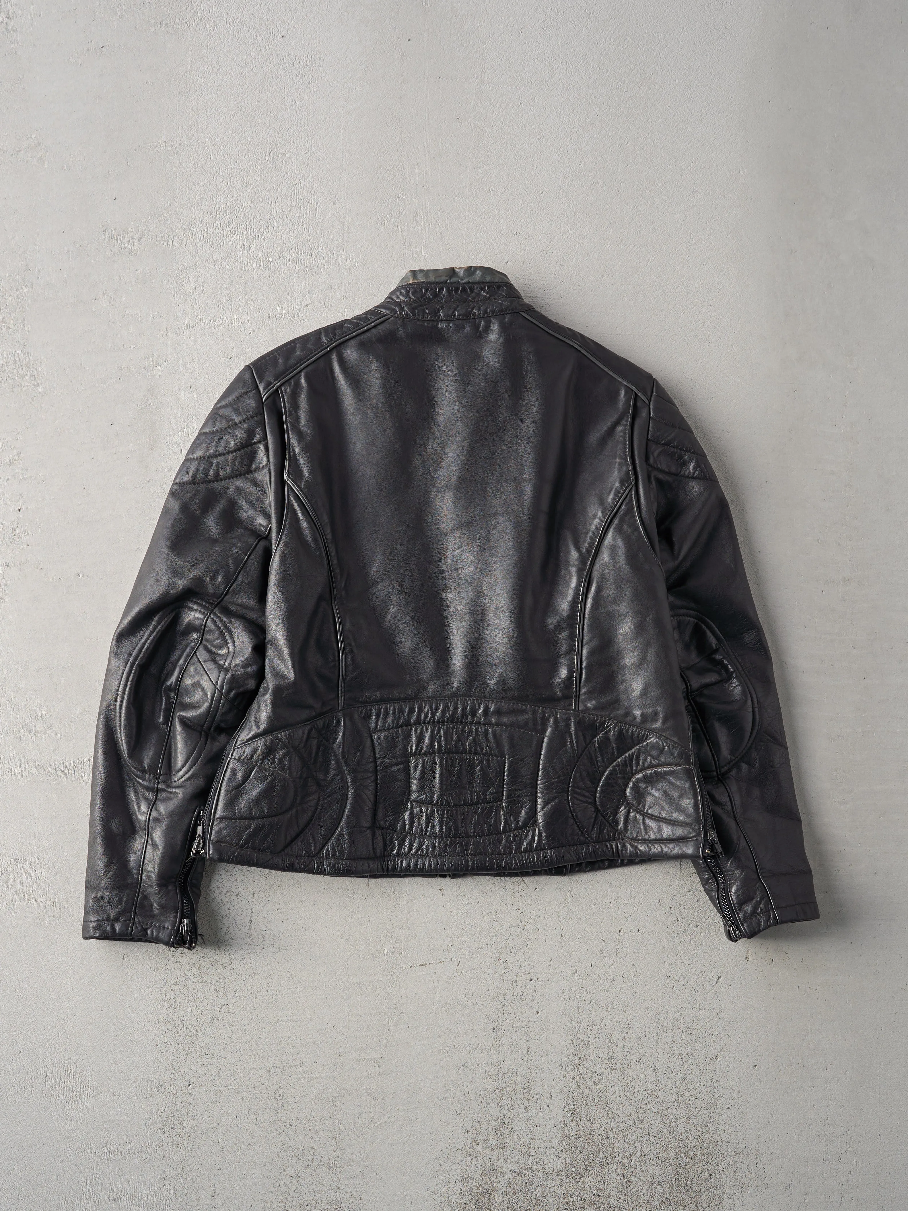 Vintage 90s Black Leather Biker Jacket (S) sold by Rebalance Vintage product image thumbnail 2
