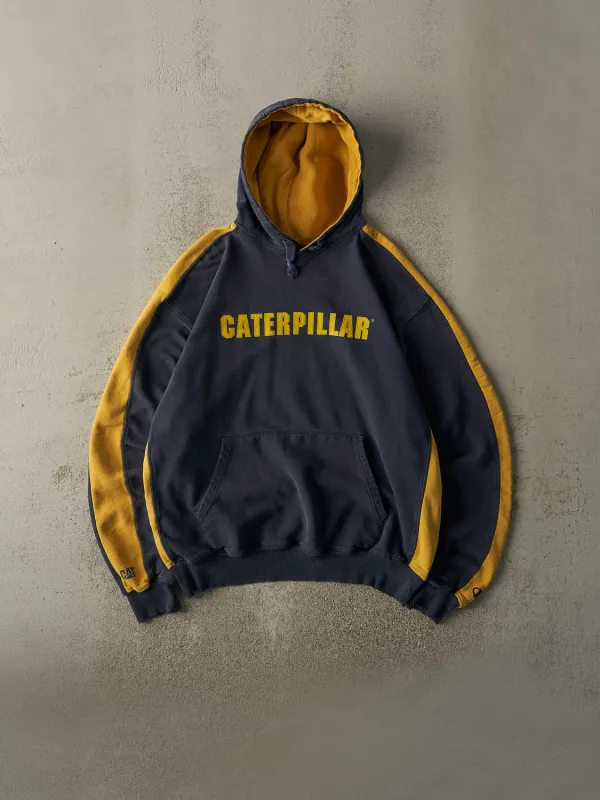 Vintage Y2K Navy Blue & Yellow Caterpillar Champion Hoodie (L/XL) sold by Rebalance Vintage