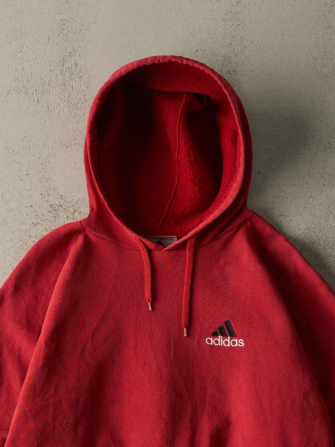 Vintage 90s Red Adidas Embroidered Hoodie (L) sold by Rebalance Vintage product image thumbnail 2