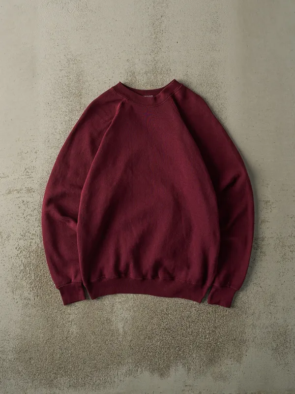 Vintage 80s Burgundy Blank Crewneck (S/M) sold by Rebalance Vintage